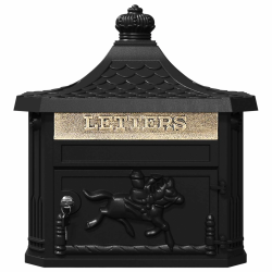 vidaXL Sienas pastkastīte Melna 40,5 x 16 x 45 cm Kalts alumīnijs