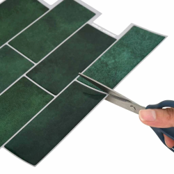 vidaXL Metro flīze 20 pcs Tumši zaļš 29 x 21 cm Poliuretāns un PET