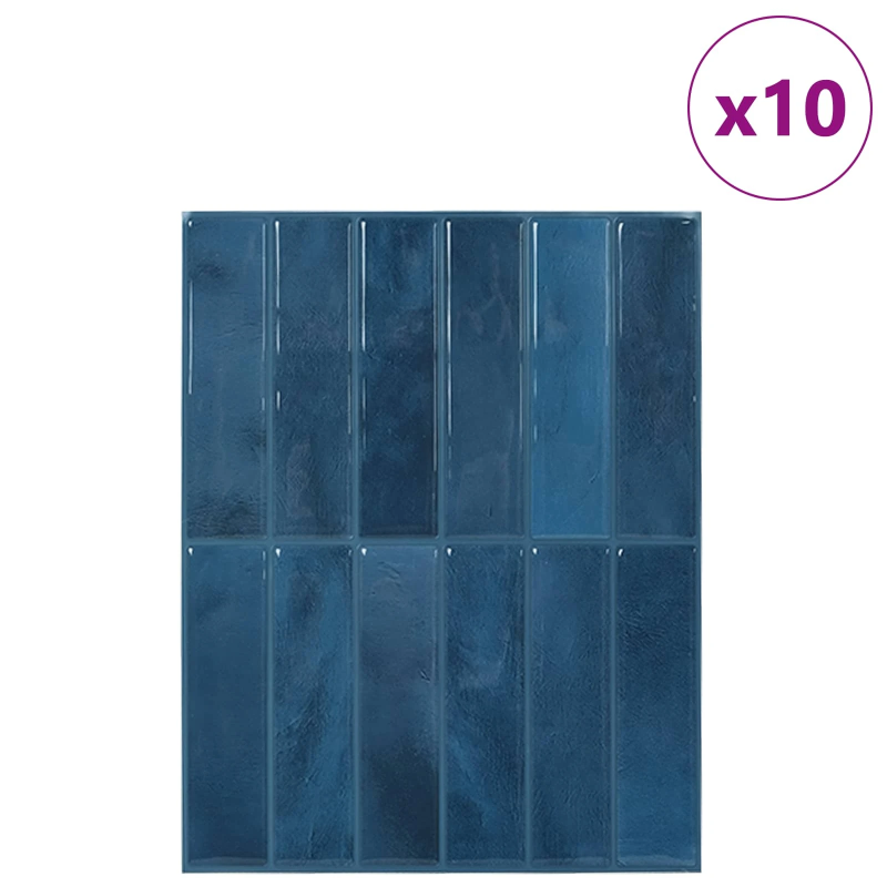 vidaXL Taisnstūra flīze 10 pcs Zila 29 x 23 x 0,08 cm