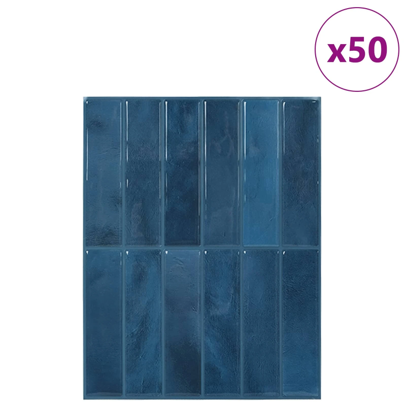 vidaXL Taisnstūra flīze 50 pcs Zila 29 x 23 x 0,08 cm