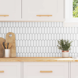 vidaXL Dekoratīvās uzlīmes 50 pcs Balta pelēka 30 x 30 x 0,8 cm