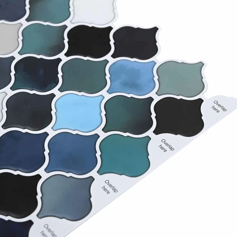 vidaXL Lanturn Flīze 20 pcs Zils zaļš 27 x 27 cm Poliuretāns un PET