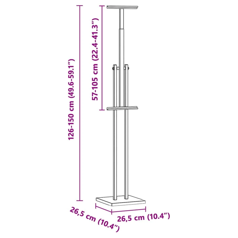 vidaXL Izstāžu stendi 2 pcs Zelts 26,5 x 26,5 x 127 cm Tērauds