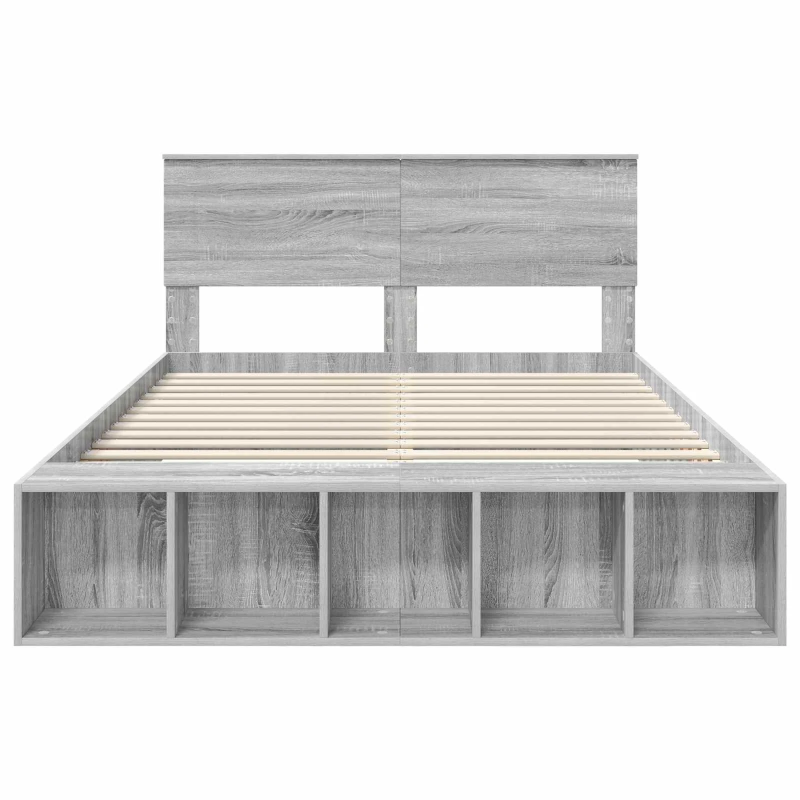vidaXL Gultas rāmis Pelēks Sonoma 150 x 200 cm Inženierijas koks