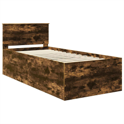 vidaXL Gultas rāmis Dūmaka ozols 90 x 190 cm Inženierijas koks