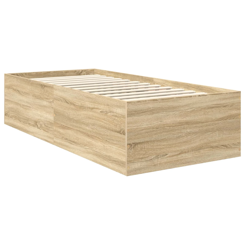 vidaXL Gultas rāmis Sonoma ozols 90 x 200 cm Inženierijas koks