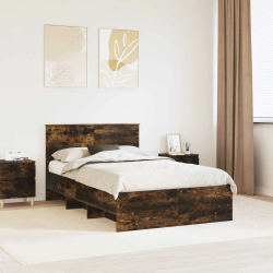 vidaXL Gultas rāmis Dūmaka ozols 120 x 123 cm Inženierijas koks