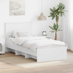 vidaXL Gultas rāmis Balts 120 x 123 cm Inženierijas koks