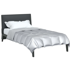 vidaXL Vasaras segas Sudraba 220 x 155 cm Satīns un mikrošķiedra