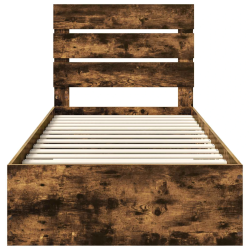 vidaXL Gultas rāmis Dūmaka ozols 90 x 190 cm Inženierijas koks