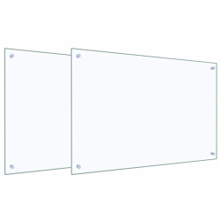 vidaXL Virtuves aizsargpanelis 2 pcs Caurspīdīgs 90 x 60 cm