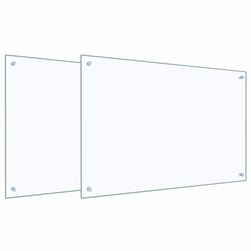 vidaXL Virtuves aizsargpanelis 2 pcs Caurspīdīgs 90 x 60 cm