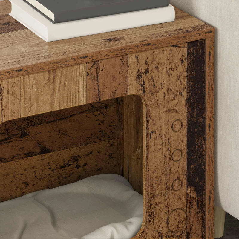 vidaXL Kaķu māja Vecs koks 51 x 30 x 42 cm Inženierijas koks