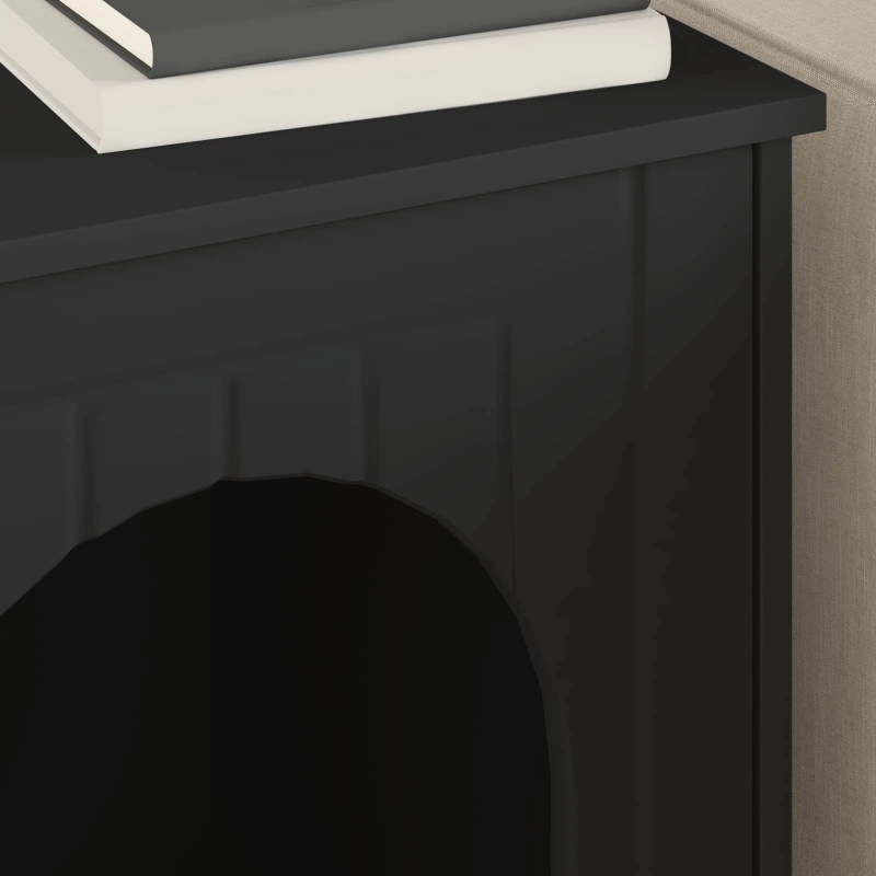 vidaXL Kaķu māja Melna 53 x 52 x 62 cm Inženierijas koks