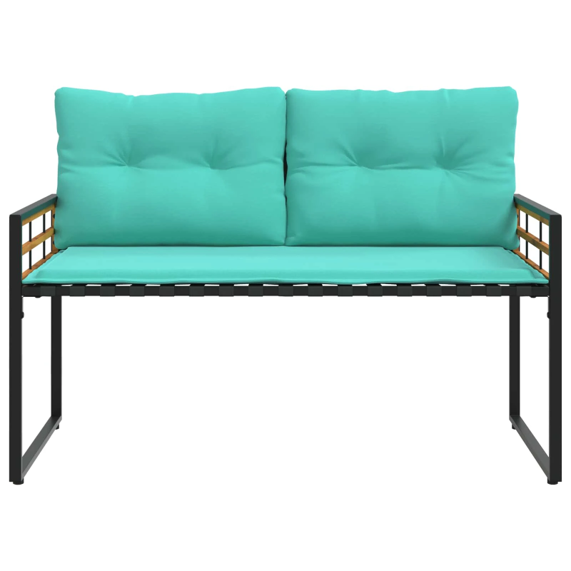 vidaXL Koka Lādes Sols ar spilvenu Tirkīzzila 114 x 55 x 77 cm