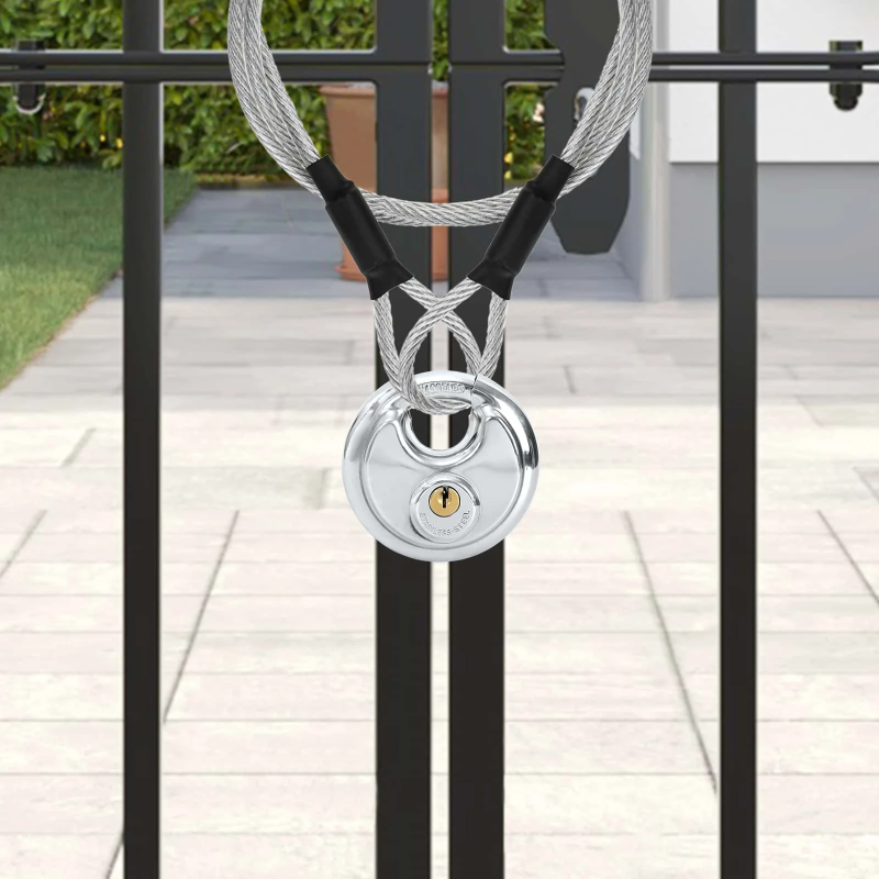 vidaXL Disku slēdzenes ar atslēgām 2 pcs Sudraba 9 x 2.8 x 9 cm