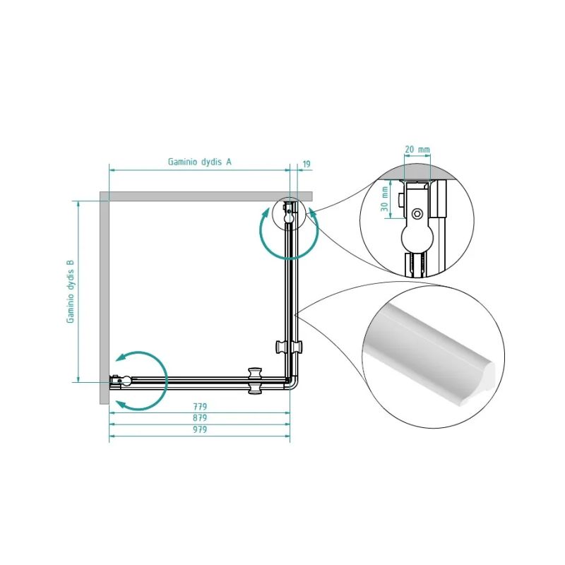 Nocenota prece - Dušas kabīne Brasta Glass, kvadrātveida, bez paliktņa, 80 cm x 80 cm x 190 cm
