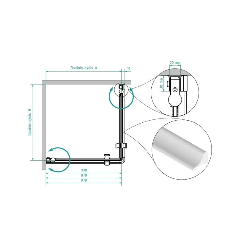 Nocenota prece - Dušas kabīne Brasta Glass, kvadrātveida, bez paliktņa, 80 cm x 80 cm x 190 cm