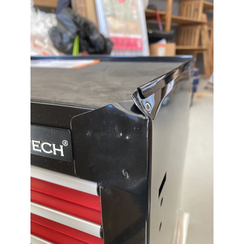 Nocenota prece - Darbnīcas instrumentu ratiņi +7 atvilktnes, sarkani/melni-