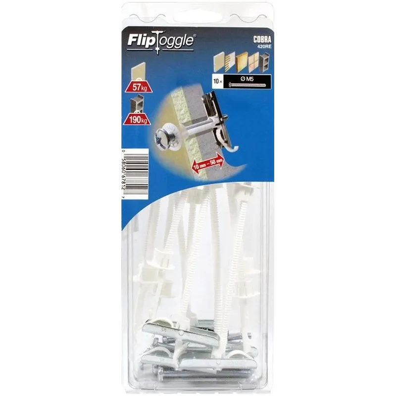 Dībelis Cobra, paredzēts gk plāksnēm, 5 mm x 77 mm, 10 gab.