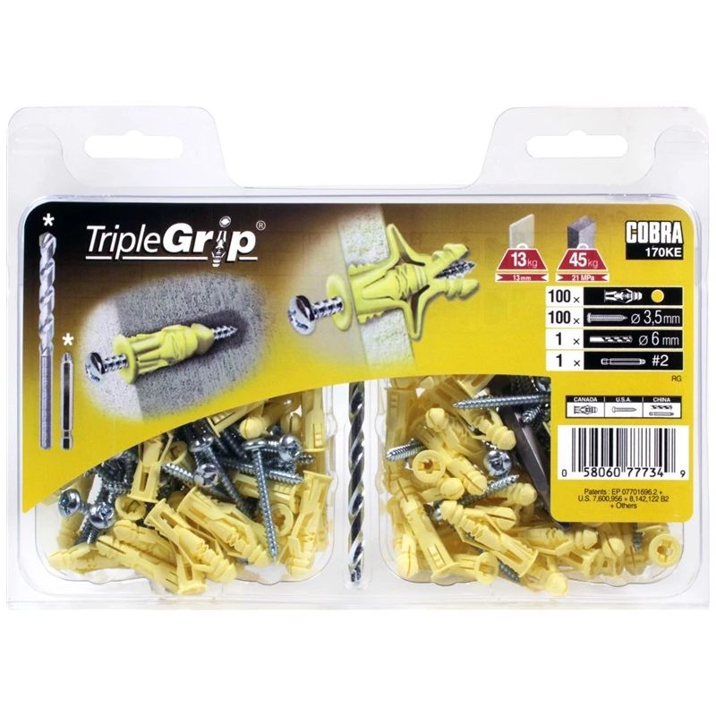 GKP skrūves, 3.5 x 29 mm, plastmasas, 100 gab.