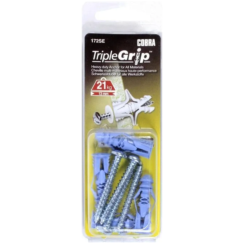 Dībelis Cobra, paredzēts gk plāksnēm-universāls, 5 mm x 32 mm, 4 gab.