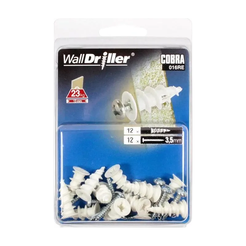 Kaļamie ieliktņi Cobra, paredzēts gk plāksnēm, 3.5 mm x 22 mm, 12 gab.