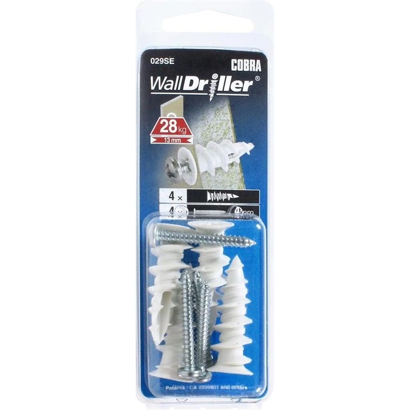 Ieskrūvējamie GKP ievadi. 4 x 25 mm. nailona. 4 gab.