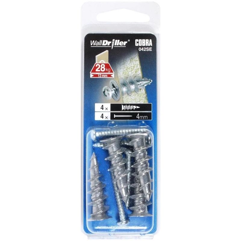 Ieskrūvējamie GKP ievadi. 4 x 25 mm. metāla. 4 gab.