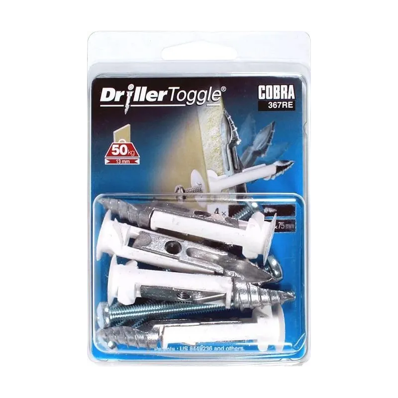 Dībelis Cobra, paredzēts gk plāksnēm, 13 mm x 70 mm, 4 gab.