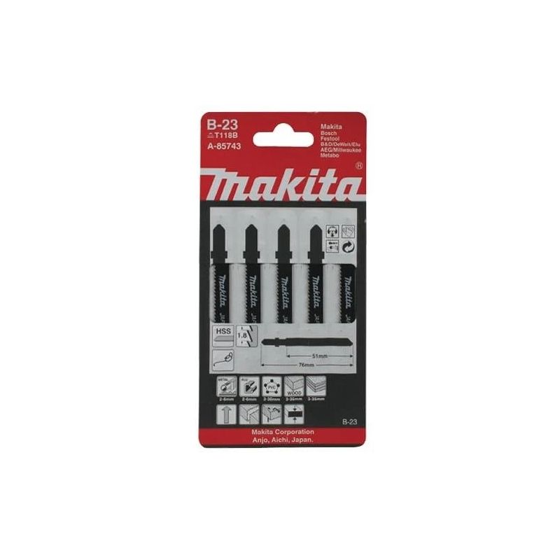 Asmeņi figūrzāģa b-23 50mm 5gab