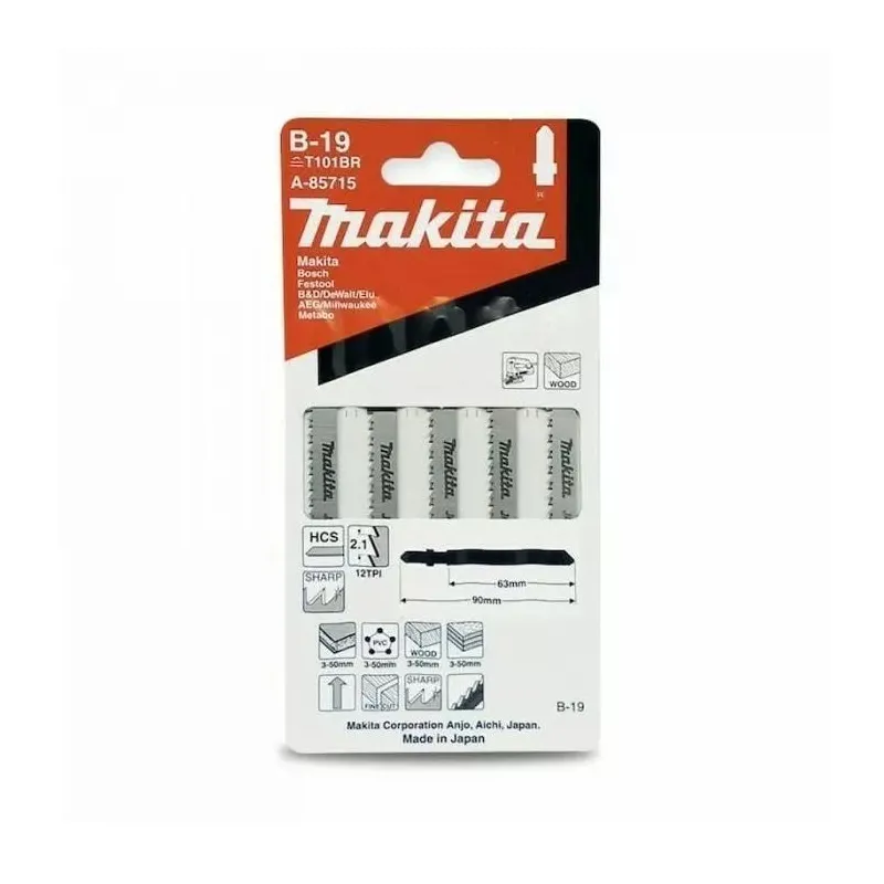 Zāģītis Makita Jigsawblade Hard, T101BR, 65m, B19, 10 cm, 5 gab.