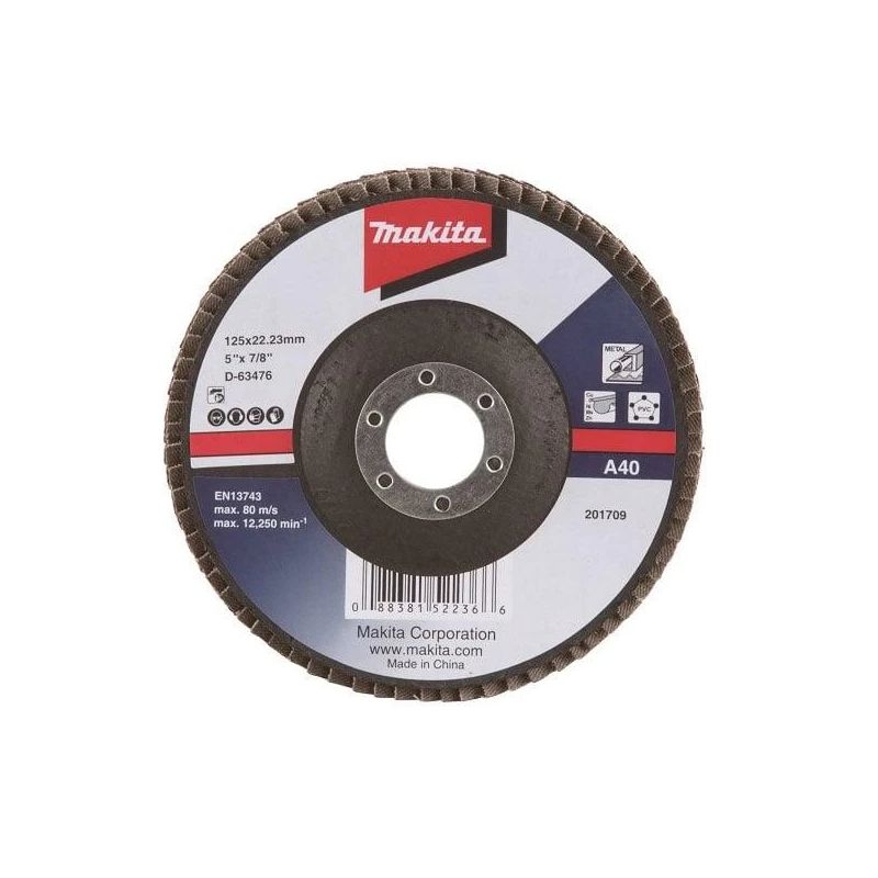 Ziedlapu slīpēšanas disks Makita D-63476 125x22.23mm 40