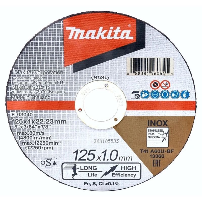 Metāla griešanas disks E-03040. 125×1 mm. RST. 1 gab.