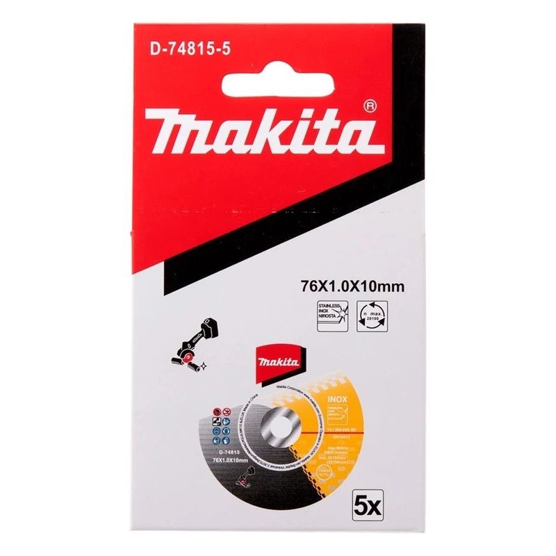 Metāla griešanas disks Makita 76 x 1.0 x 10mm D-74815 5 gab