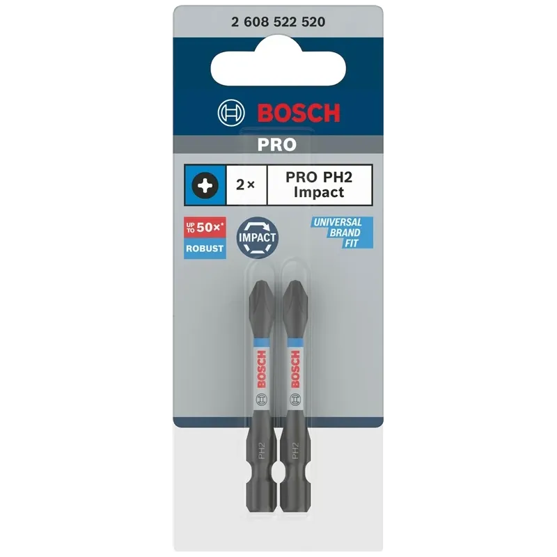 Löökkruvikeeraja otsikud Bosch 2608522520, PH2, 55 mm