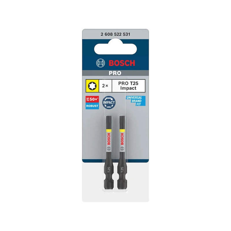 PRO Torx Impact uzgalis T25, 55 mm, 2 gab.