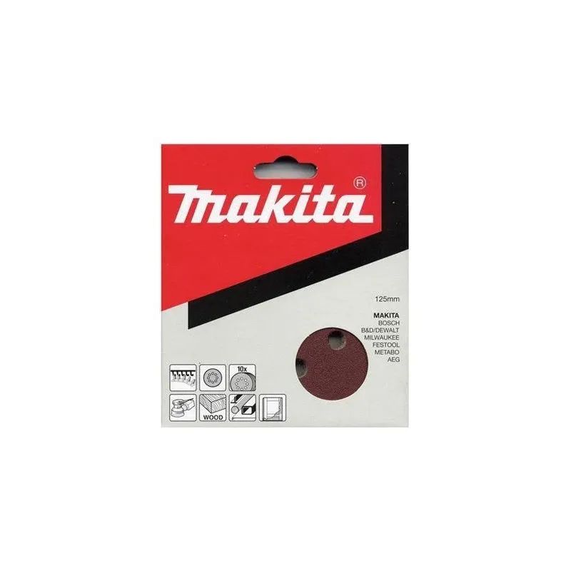 Šlifavimo lapas Makita P-43577, 120, DIA 12.5 cm, 10 vnt.