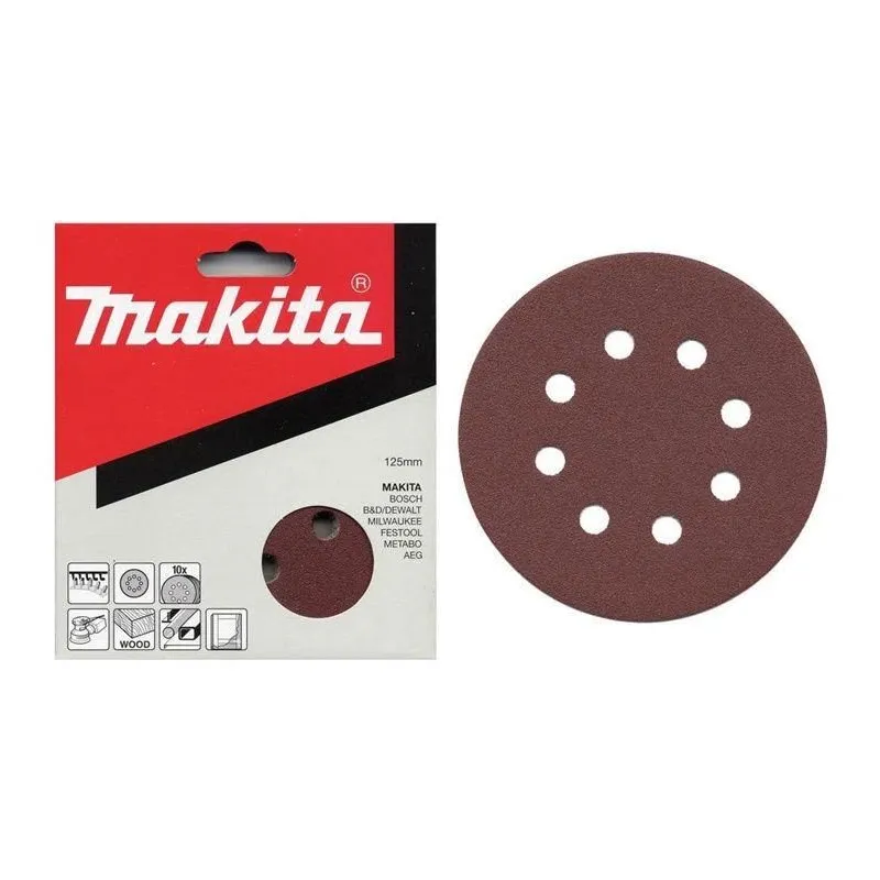 Šlifavimo lapas Makita P-43577, 120, DIA 12.5 cm, 10 vnt.