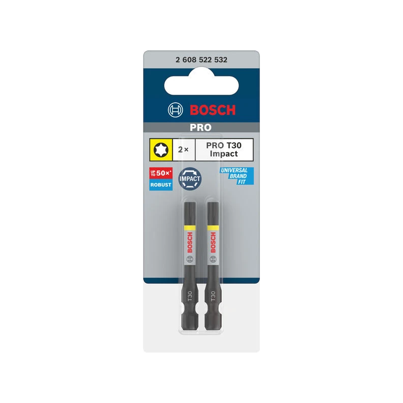 PRO Torx Impact uzgalis T30, 55 mm, 2 gab.