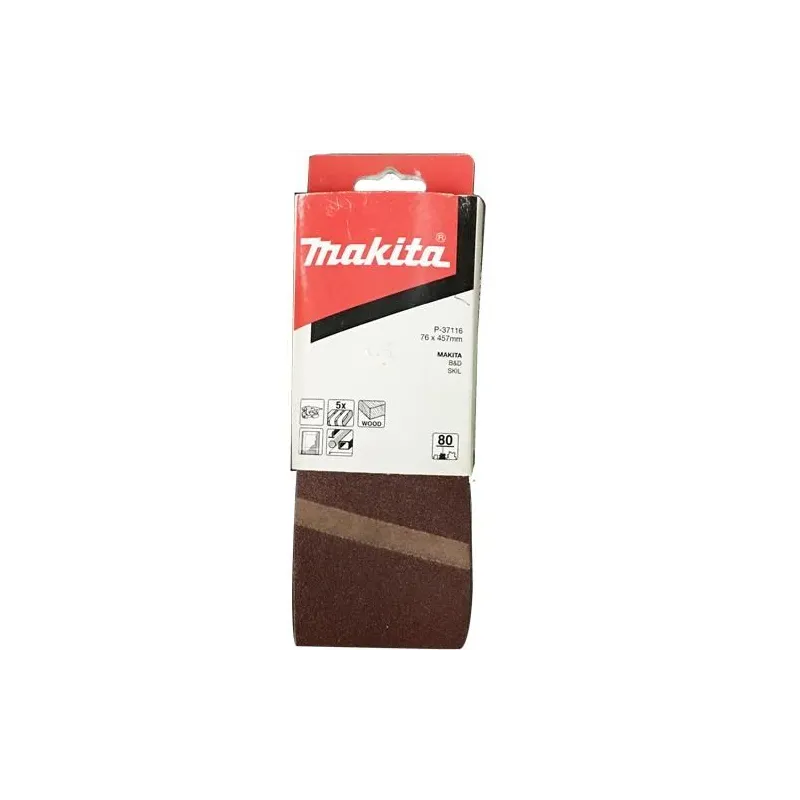 Slīpēšanas lente Makita P-37116, 80, 45.7 cm x 7.6 cm, 5 gab.