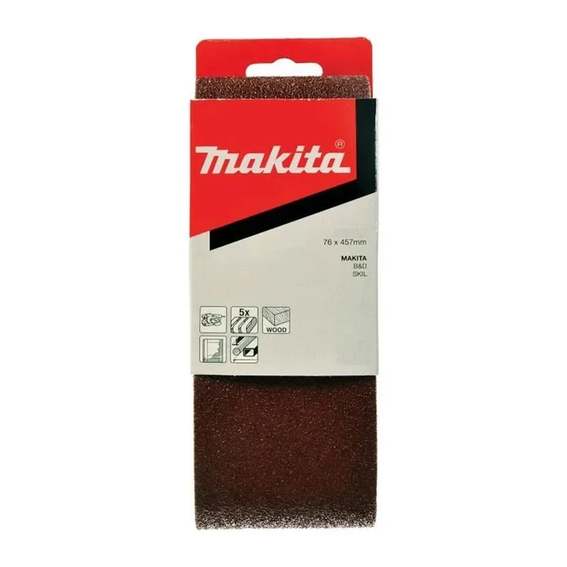Slīpēšanas lente Makita P-37122, 100, 45.7 cm x 7.6 cm, 5 gab.