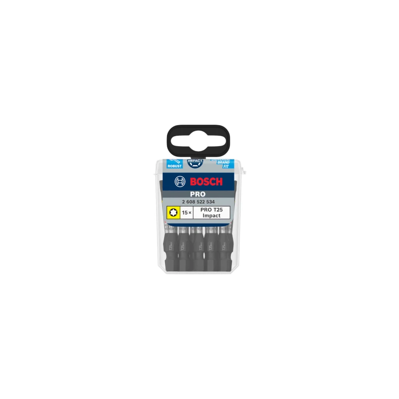 PRO Torx Impact uzgalis T25, 55 mm, 15 gab.
