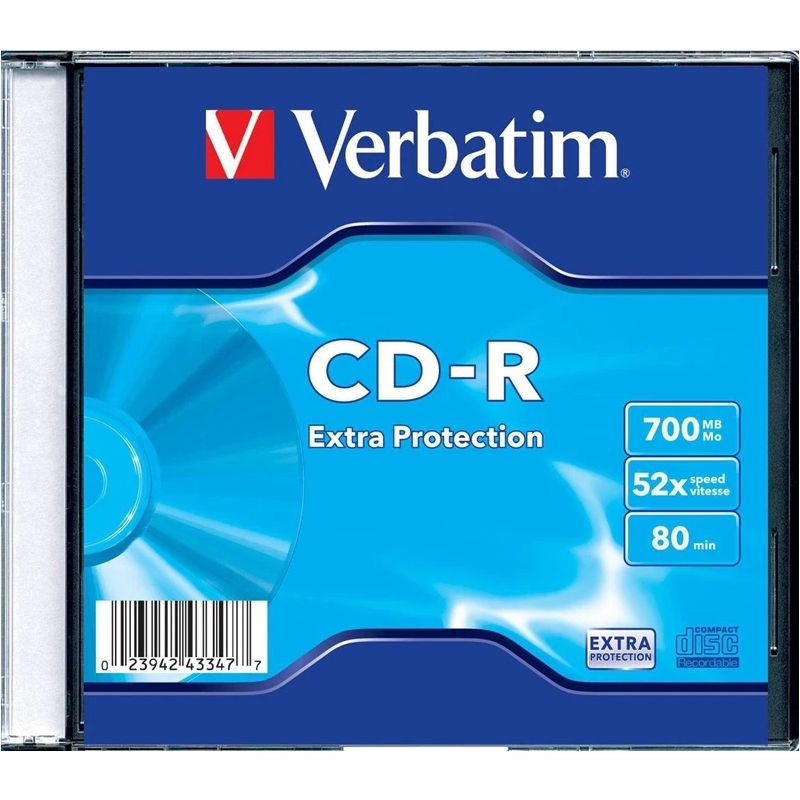 Disks cd-r 700 mb 52x extra proteection slim case ,verbatim,