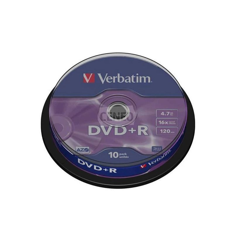 DISKI DVD+R 4.7 GB 16X 10 gab. APAĻĀ KASTĪTĀ ,VERBATIM,