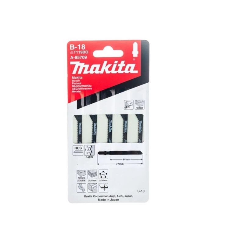 Asmeņi figūrzāģa b-18 45mm 5gab ,makita,