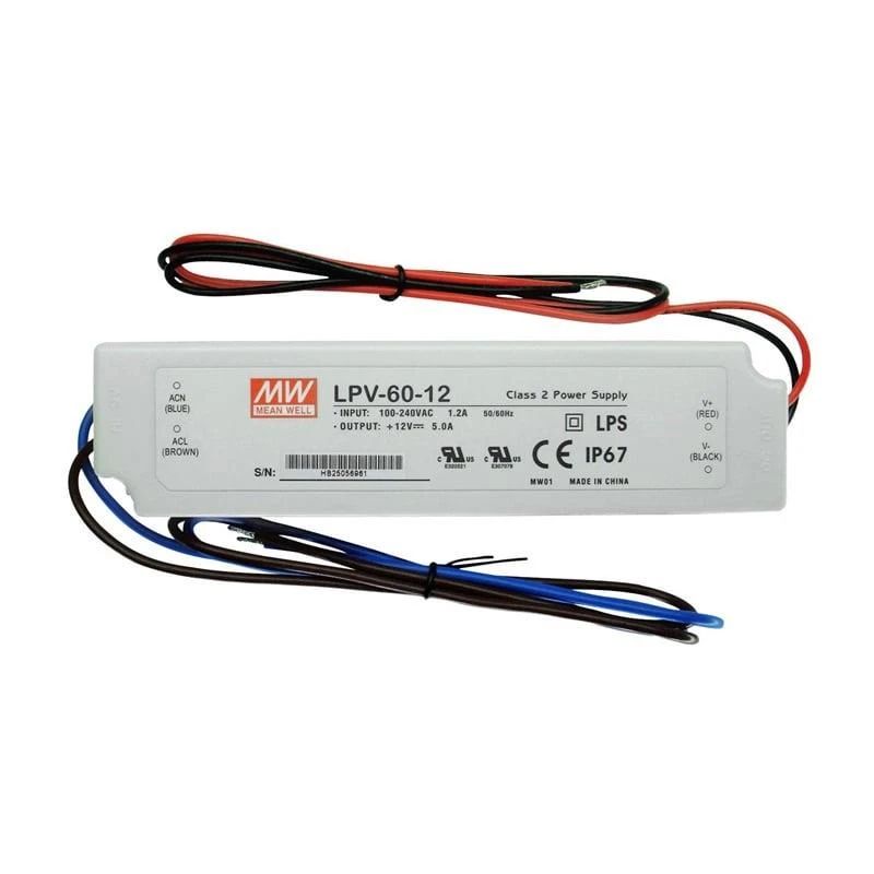 Barošanas avots led 60w 12v 5a ip67 ,mean well,