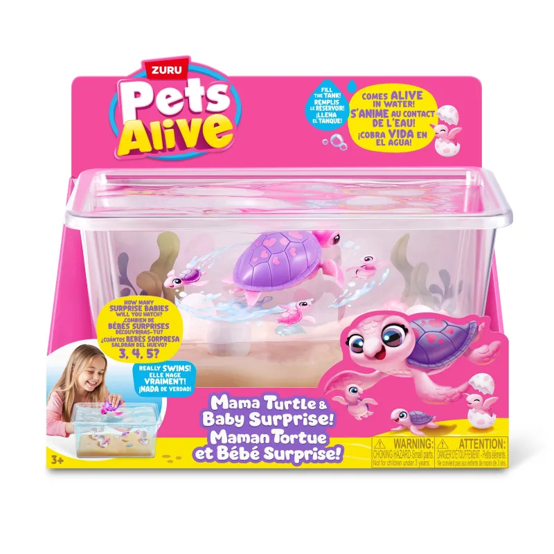Interaktīva rotaļlieta Zuru Pets Alive Mama Turtle Surprise 9560, daudzkrāsaina