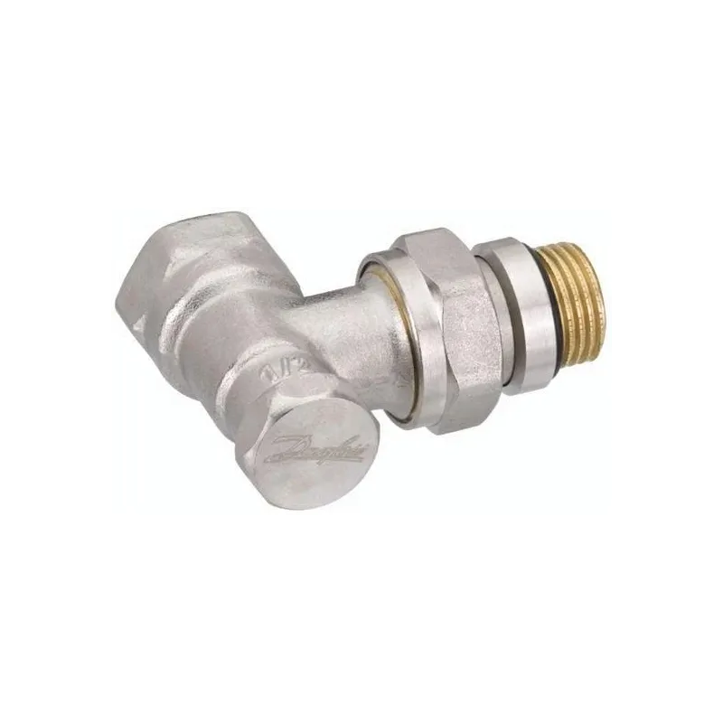 Radiatoru vārsts Danfoss, noslēdzošais-stūra, 1-2 collas – ārējā vītne, 1-2 collas – iekšējā vītne