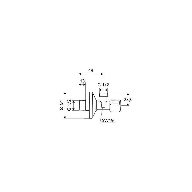 Ventilis stūra comfort 1-2x1-2 schell